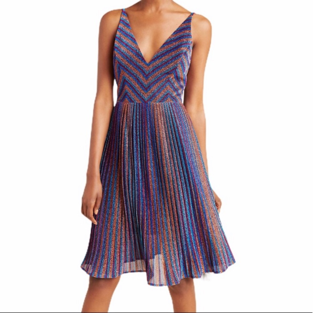Dress the Population Haley metallic cobalt dress - Medium New with tag